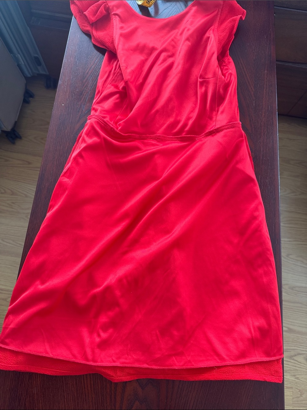 Red Ruffle Sleeve Dress - Picture 5 of 9